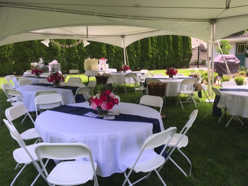 Bridal Party Tent, Tables, and Chair Rental